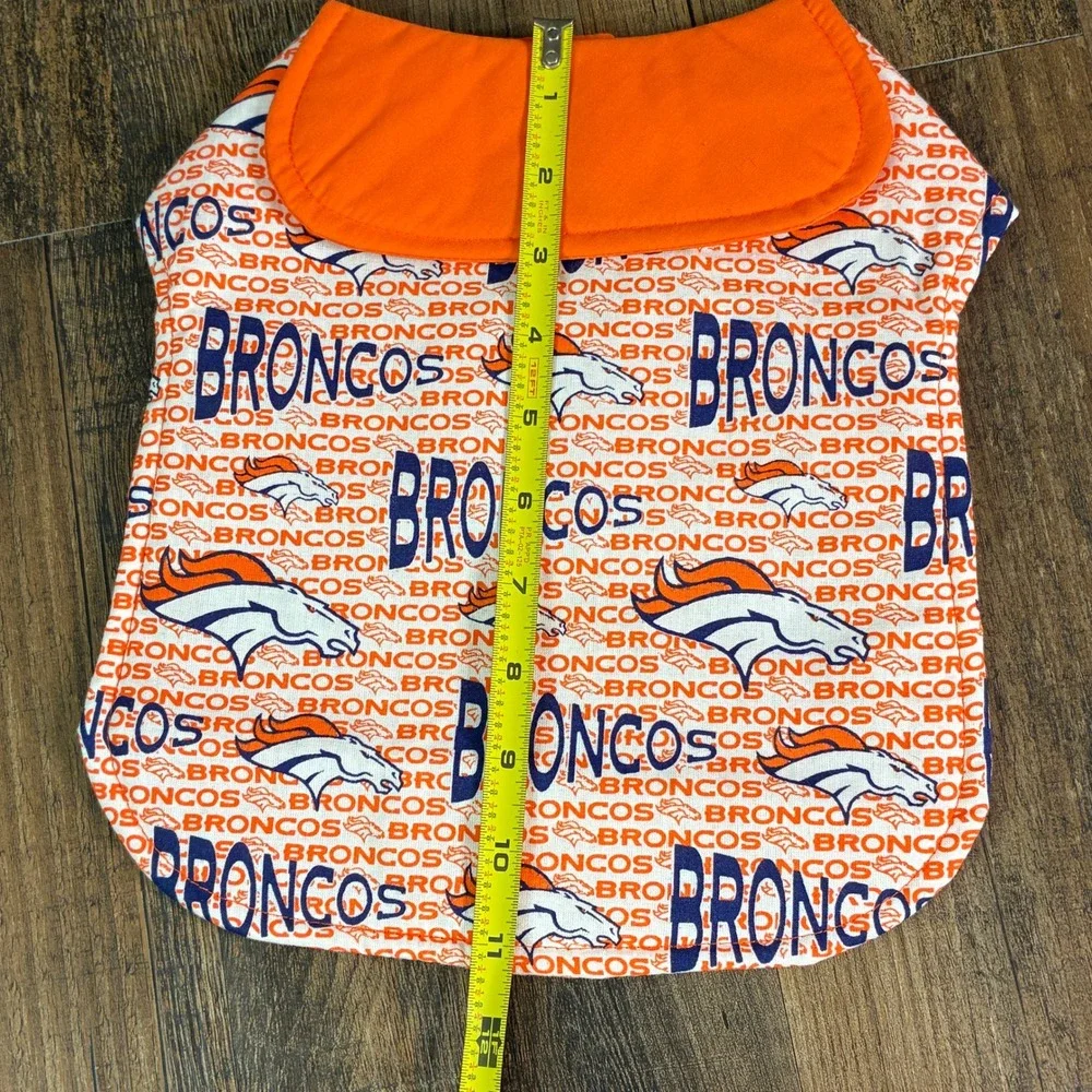 Denver Broncos NFL Pet Jacket Orange Blue Logo Print Small Dog Large Cat Coat